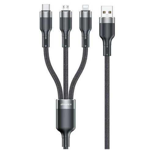 AWEI Cablu CL-975 usb-c/lightning/mico 3in1 negru/negru