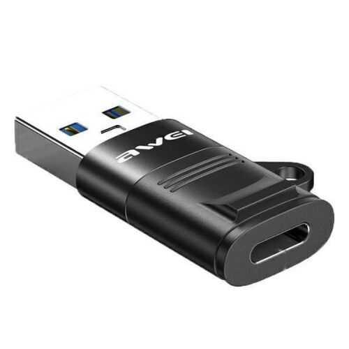 Awei CL-13 USB-C - USB-A adapter ferde nézet - Awei