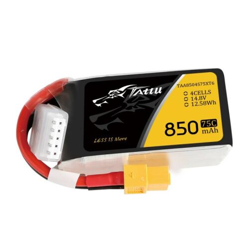Tattu Lipo Akkumulátor 850Mah 14.8V 75C Rc Modellekhez 4S1P Xt60 T-Dugós Csatlakozó 136968262