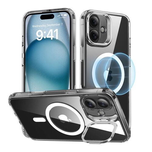 ESR Classic HaloLock iPhone 16 Plus átlátszó tok kitámasztóval, MagSafe kompatibilis - ESR
