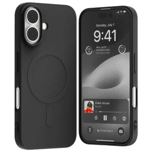 Mercury Semi-Silicon MagSafe iPhone 16 (6.1), SCHWARZ/SCHWARZ 136984222 - Mercury