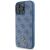 Szögletes nézet a Guess kék 4G iPhone 16 Pro Max tokról, gombokkal
