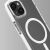 Közelkép a Puro Litemag Pro iPhone 15 Plus/14 Plus átlátszó tokról MagSafe-fel