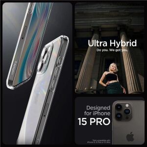 Etui Spigen Crystal Hybrid na iPhone 15 Pro - przezroczyste 136996165 - Spigen