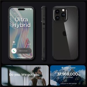 Etui Spigen Crystal Hybrid na iPhone 15 Pro - czarne 140910923 - Spigen