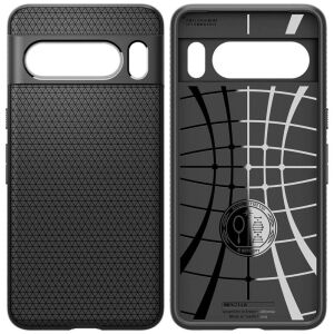 Spigen Liquid Air Schwarz Google Pixel 8 Pro Hülle - Vorder- und Innenansicht - Spigen