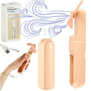 Asztali ventilátor mini kézi ventilátor összecsukható hordozható ventilátor USB rózsaszín