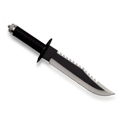 Rambo Multifunktions-Taktikmesser, Edelstahl, Glasbrecher, Schraubendreher, Griff mit Staufach, 39,5 cm 140633934