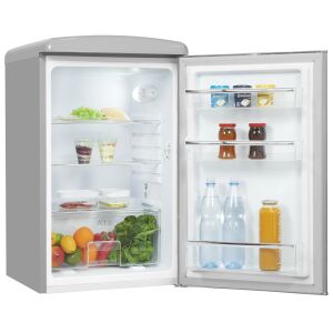 Retro Exquisit minibár hűtőszekrény, 90 cm magas, 122 literes űrtartalom, ideális irodába/szállodába, gyümölcs- és zöldségtároló rekesz, jobbra nyíló ajtó, állítható termosztát, LED belső vil