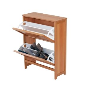 Arredamenti Italia, Grazia cipőtartó, 72x97x29 cm, 2 rekesz, 4 polc, tömör bükkfa szerkezet, praktikus és elegáns kialakítás, csúszásgátló lábak, cseresznyefa