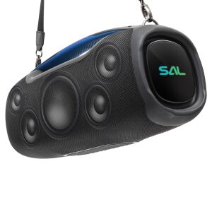 Sal BT 9000 sztereo Boombox hordozható Bluetooth hangszóró, 100 W, IPX5 vízvédelem, AUX, USB/microSD, Soft Touch gombok, USB-C töltőkábel, akár 10 óra üzemidő 137011621 - Audio
