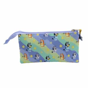 Bluey Light Waves Federmäppchen mit drei Fächern, Vorderansicht - Federmappen