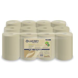 Kéztörlő, tekercses, 2 rétegű, LUCART "EcoNatural 14 CF", havanna barna 137050701 - Papírtörlő