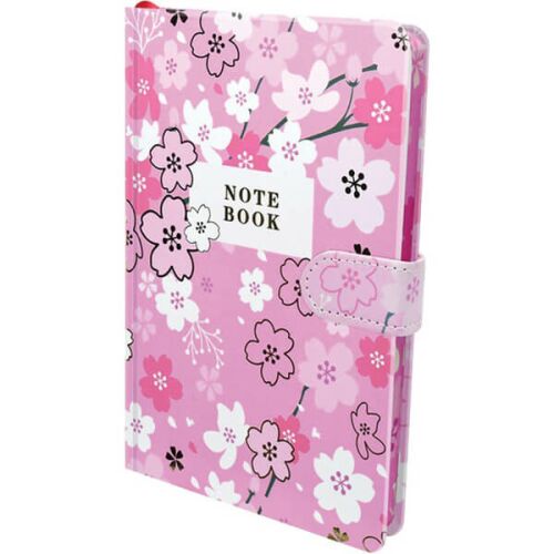 Virágos NoteBook vonalas napló mágneszárral - 19x13 cm