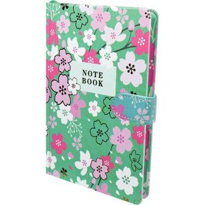 Virágos Notebook mágneszárral, vonalas lapokkal, virágmintás - Napló