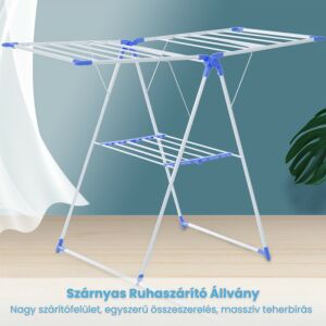 Składana suszarka na pranie ze skrzydłami i dużą powierzchnią suszenia do użytku wewnątrz i na zewnątrz - Suszarka do ubrań