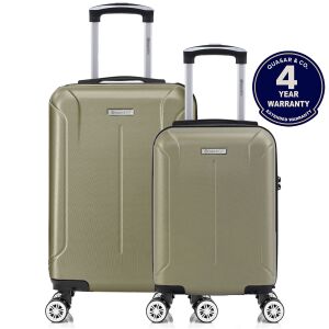 Kabinbőrönd szett repülőre, kézipoggyász 55x35x20 cm és 40x30x20 cm, Smart modell Quasar & Co.®, ABS 2.8 mm, lopásgátló cipzár, számzár, teleszkópos fogantyú, 4 dupla csendes kerék 360°, 10 kg-ig, repülős bőrönd, Pezsgőszínű 142066940 - Öltözködés kiegészítő