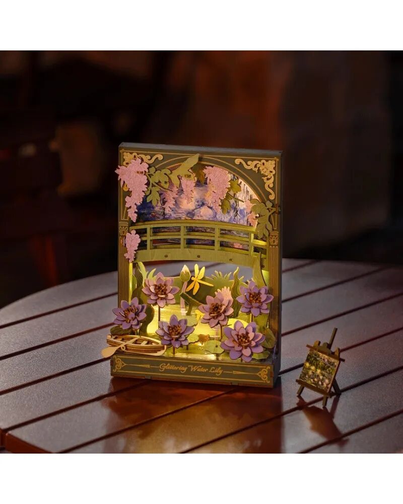 Puzzle 3D, Świecąca lilia wodna, Rowood, Drewno, 237 elementów