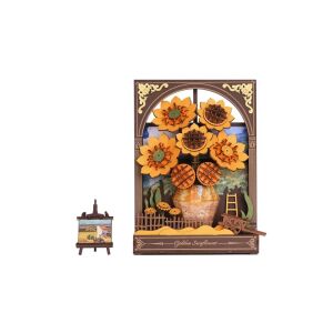 Puzzle 3D, Floarea soarelui, lemn, Rowood, 266 piese 137075283 - Puzzle 3D