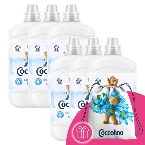 Coccolino Sensitive Pure Fabric Softener 6 x 1700ml with Free Backpack