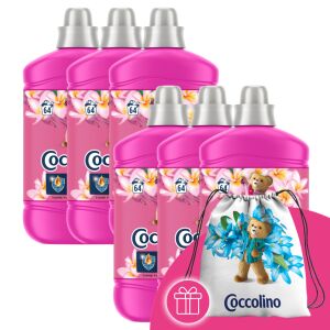 Coccolino Tiare Flower & Red Fruits fabric softener 6-pack with free backpack - Liquid fabric softener