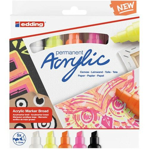 Akril marker Edding 5000 B (5-10 mm) Neon 5 db-os klt. 137084838