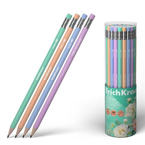ErichKrause Pastel Bloom HB Grafitceruza - Háromszögletű, Radírral 137085160
