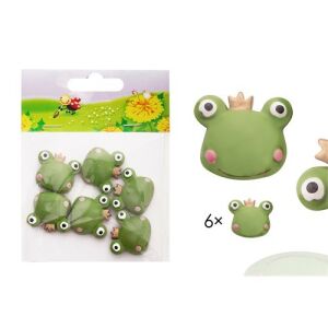 Kreatív dekoráció békafej öntapadós 6 db/csomag zöld