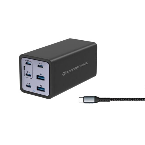 Ładowarka Conceptronic CONCEPTRONIC Ladegerät 6Port 200W,4xUSB-C,2xUSB-A +3-in-1 sw 137094410