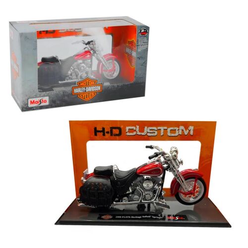 Harley Davidson "34360-42 T" 1999 FLSTS Heritage Softail Springer piros modell  1:18 137096648
