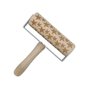 Nyeles nyújtófa, csillag, fa, 15×18 cm 137096765 - Sodrófa & Nyújtófa