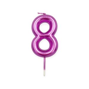 Gyertya, pink színű, 8,5 cm - 8