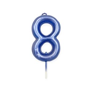 Gyertya, kék színű, 8,5 cm - 8