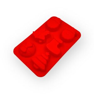 Karácsonyi Szilikon Sütőforma - Mikulás, Fenyőfa, Harang, Ajándék, Zokni - 16x25cm