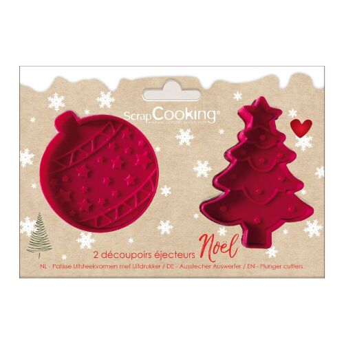 Scrapcooking kiszúró szett, Karácsonyfa&amp;dísz, műanyag, 2db