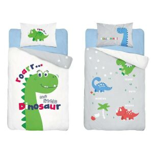 Pamut ágynemű huzat 90*120 cm - Hello Dinno! zöld