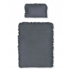 Pamut ágynemű huzat fodros 90*120 cm - Grafit