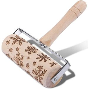 Hópehely mintás nyeles nyújtófa, fa, 15×17,5 cm 137099324 - Sodrófa & Nyújtófa