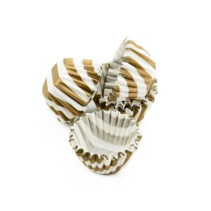 Cake-Masters bonbon papír, fehér-arany, 25 mm, 100 db 137099761 - Muffin papír