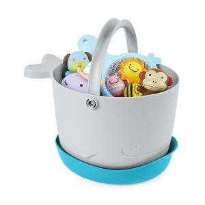 Skip Hop Moby Stowaway bath toy organizer bucket filled with toys - Water Bottle