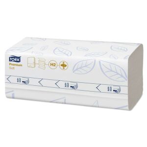 Kéztörlő, tömörített, Interfold, 2 réteg, 170 lap, H2 rendszer, Premium, TORK "Xpress Soft Multifold", fehér 137107549 - Tork