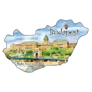Hűtőmágnes,országforma, Budapest 137110025 - Hűtőmágnes