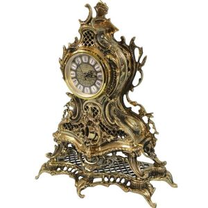 Cirádás barokkos sárgaréz asztali óra 36x29x13cm 137110237 - Ébresztőóra
