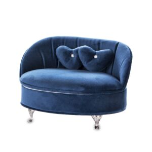 Királykék bársonyszövet kisfotel párnákkal ékszertároló alkalmatosság 14x21,5x16cm 137111132 - Ékszertároló