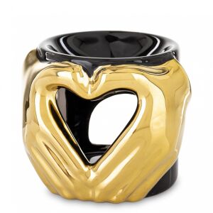 Kerámia mécsestartó Fekete, Arany 9x11x10cm 137111926 - Mécsestartó