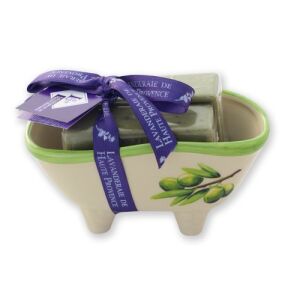 Marseille szappan kerámia kád szappantartóval, Oliva 137112474 - Szappan