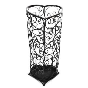 Klasszikus fekete fém esernyőtartó állvány kacskaringós mintával 63,5x20x23,5cm 137112706 - Esernyőtartó