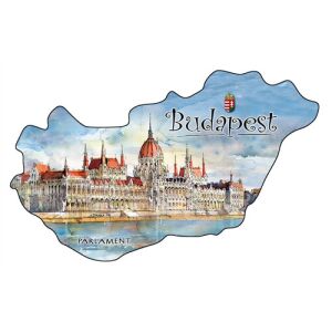Hűtőmágnes,országforma, Budapest 137113651 - Hűtőmágnes