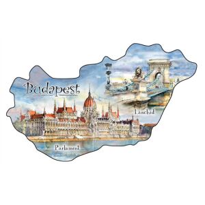 Hűtőmágnes,országforma, Budapest 137114145 - Hűtőmágnes