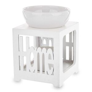 mécsestartó kerámia, fa fehér 13,5x10x10cm 137114159 - Mécsestartó